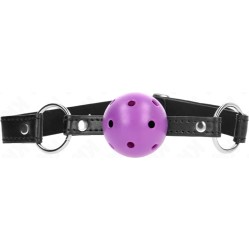 Kink Collar & Gag KINK - HOLLOW HARD PURPLE BALL 4.5 CM GAG 63.5 X 2 CM