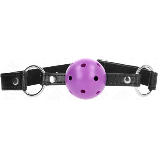 Kink Collar & Gag KINK - HOLLOW HARD PURPLE BALL 4.5 CM GAG 63.5 X 2 CM