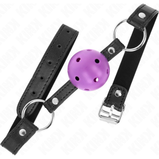 Kink Collar & Gag KINK - HOLLOW HARD PURPLE BALL 4.5 CM GAG 63.5 X 2 CM