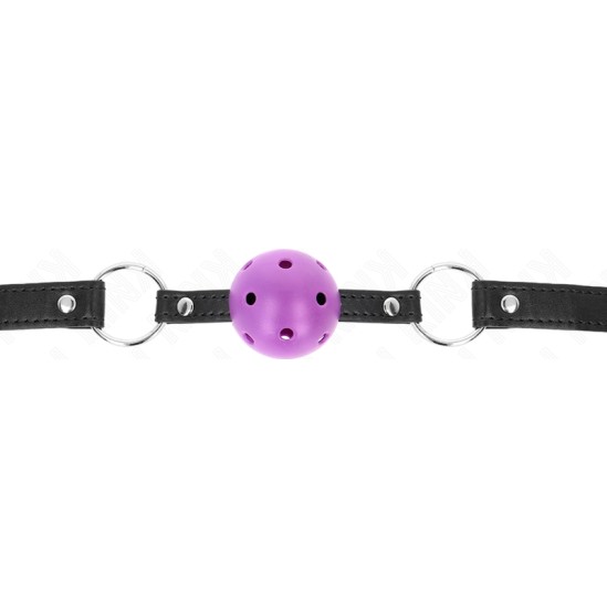 Kink Collar & Gag KINK - HOLLOW HARD PURPLE BALL 4.5 CM GAG 63.5 X 2 CM
