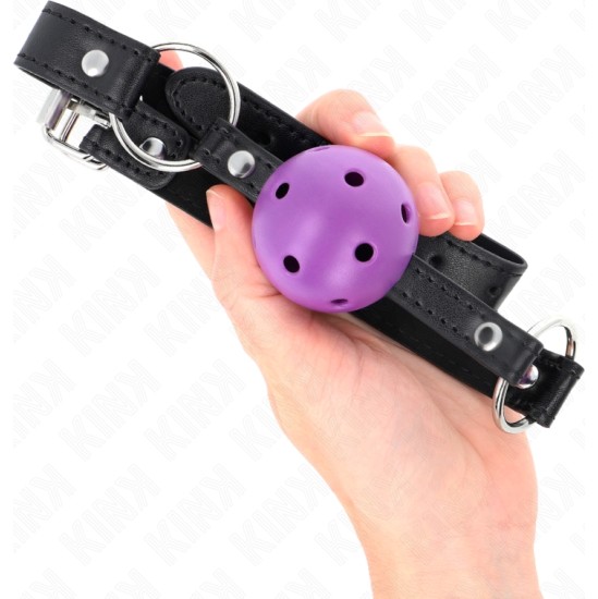 Kink Collar & Gag KINK - HOLLOW HARD PURPLE BALL 4.5 CM GAG 63.5 X 2 CM