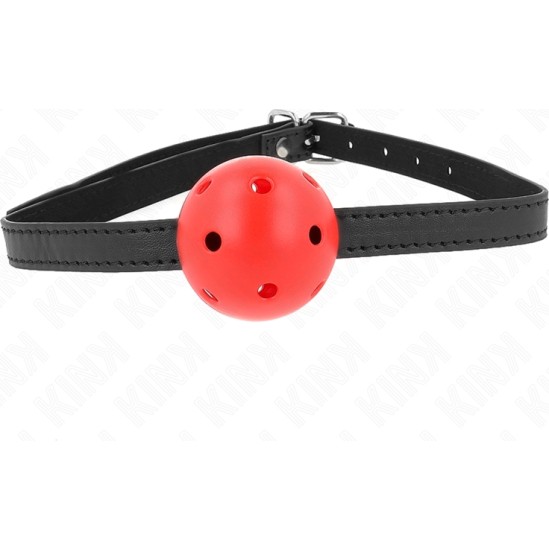 Kink Collar & Gag KINK - SIMPLICITY RED BREATHABLE 4.5 CM BALL GAG 62 x 1.5 CM