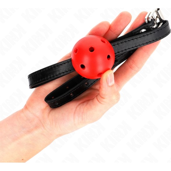 Kink Collar & Gag KINK - SIMPLICITY RED BREATHABLE 4.5 CM BALL GAG 62 x 1.5 CM