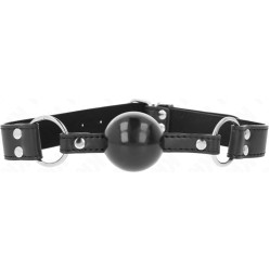 Kink Collar & Gag KINK - SOFT AND SOLID BALL 4 CM GAG WITH LEATHERETTE STRAP 62 x 2.5 CM ADJUSTABLE 42-58 CM