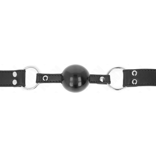 Kink Collar & Gag KINK - SOFT AND SOLID BALL 4 CM GAG WITH LEATHERETTE STRAP 62 x 2.5 CM ADJUSTABLE 42-58 CM