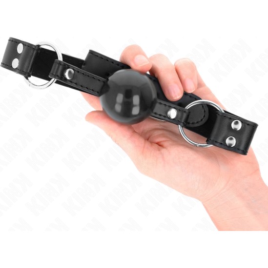 Kink Collar & Gag KINK - SOFT AND SOLID BALL 4 CM GAG WITH LEATHERETTE STRAP 62 x 2.5 CM ADJUSTABLE 42-58 CM