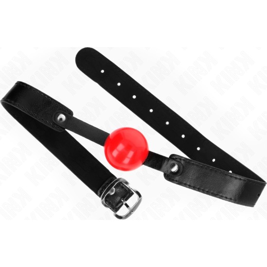 Kink Collar & Gag KINK - SOFT TPE BALL 4 CM GAG MODEL 1 66 x 2.5 CM ADJUSTABLE 41-61 CM