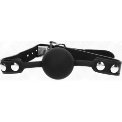 Kink Collar & Gag KINK - MODEL 1 SILICONE BALL 4 CM GAG WITH LOCK 60 x 2 CM