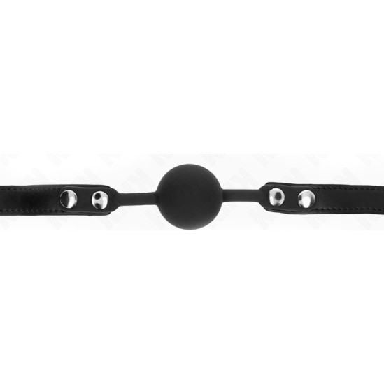 Kink Collar & Gag KINK - MODEL 1 SILICONE BALL 4 CM GAG WITH LOCK 60 x 2 CM