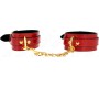 Kink Wrist Restraint KINK - JOANNA ANGEL WRIST CUFFS RED ADJUSTABLE WITH GOLD CHAIN 16.5-26 CM X 4 CM