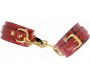 Kink Wrist Restraint KINK - JOANNA ANGEL WRIST CUFFS RED ADJUSTABLE WITH GOLD CHAIN 16.5-26 CM X 4 CM