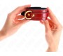 Kink Wrist Restraint KINK - JOANNA ANGEL WRIST CUFFS RED ADJUSTABLE WITH GOLD CHAIN 16.5-26 CM X 4 CM