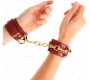 Kink Wrist Restraint KINK - JOANNA ANGEL WRIST CUFFS RED ADJUSTABLE WITH GOLD CHAIN 16.5-26 CM X 4 CM