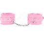 Kink Wrist Restraint KINK - PREMIUM FUR LINED WRIST RESTRAINTS PINK WITH PINK BELT ADJUSTABLE 17-29 CM X 6 CM
