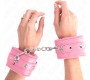 Kink Wrist Restraint KINK - PREMIUM FUR LINED WRIST RESTRAINTS PINK WITH PINK BELT ADJUSTABLE 17-29 CM X 6 CM
