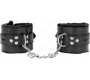 Kink Wrist Restraint KINK - FUR LINED WRIST RESTRAINTS WITH SQUARE HOLES BLACK AND BLACK BELT ADJUSTABLE 17-29 CM X 6 CM