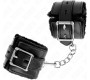 Kink Wrist Restraint KINK - FUR LINED WRIST RESTRAINTS WITH SQUARE HOLES BLACK AND BLACK BELT ADJUSTABLE 17-29 CM X 6 CM
