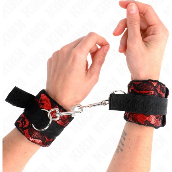 Kink Wrist Restraint KINK - SCANDAL WRIST RESTRAINTS RED-BLACK