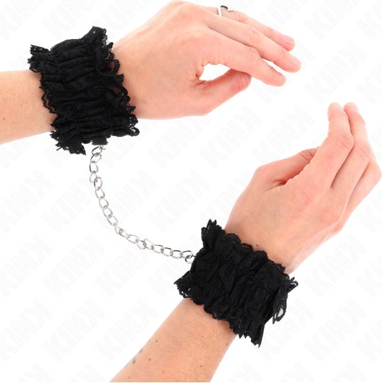 Kink Wrist Restraint KINK - LACE ELASTIC WRIST RESTRAINTS NEGRO