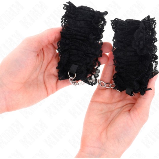 Kink Wrist Restraint KINK - LACE ELASTIC WRIST RESTRAINTS NEGRO