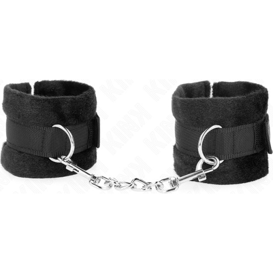 Kink Wrist Restraint KINK - BEGINNER FUR HAND CUFFS BLACK 30 X 7 CM