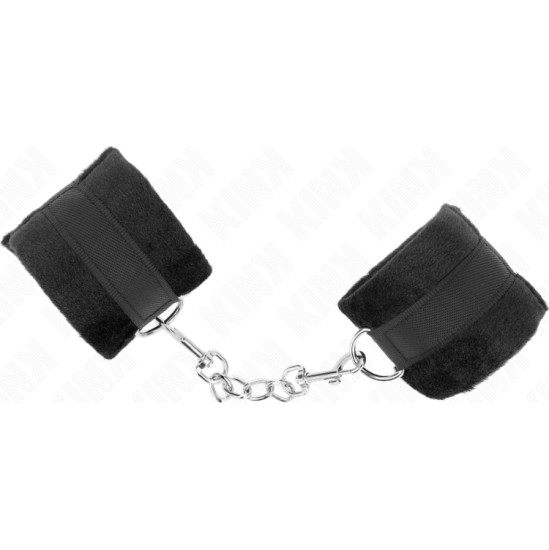 Kink Wrist Restraint KINK - BEGINNER FUR HAND CUFFS BLACK 30 X 7 CM