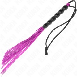 Kink Impact & Touch KINK - MINI SILICONE WHIP WITH 6 PURPLE BEADS 26 CM