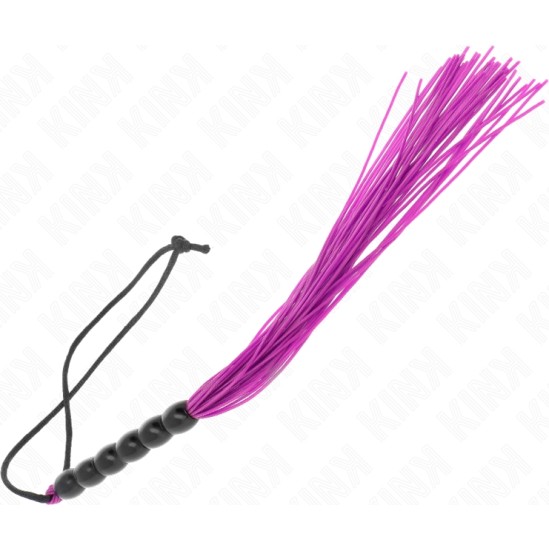 Kink Impact & Touch KINK - MINI SILICONE WHIP WITH 6 PURPLE BEADS 26 CM