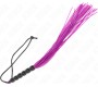 Kink Impact & Touch KINK - MINI SILICONE WHIP WITH 6 PURPLE BEADS 26 CM