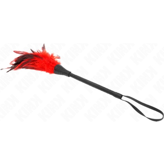 Kink Impact & Touch KINK - RED MAIDS HORN SHAPED TICKLE CHICKEN FEATHERS 36 CM