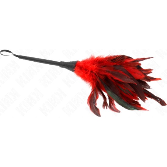 Kink Impact & Touch KINK - RED MAIDS HORN SHAPED TICKLE CHICKEN FEATHERS 36 CM