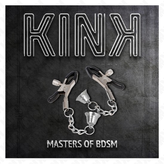 Kink Nipple Grip KINK - SILVER BELL PENDANT NIPPLE CLAMPS 6 CM