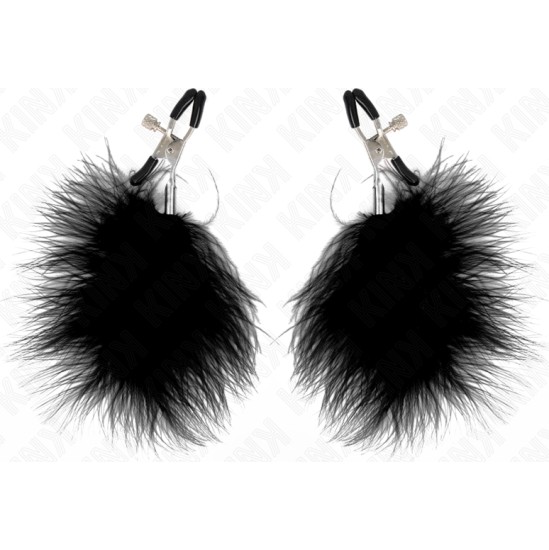 Kink Nipple Grip KINK - FEATHER NIPPLE CLAMP BLACK 7 CM