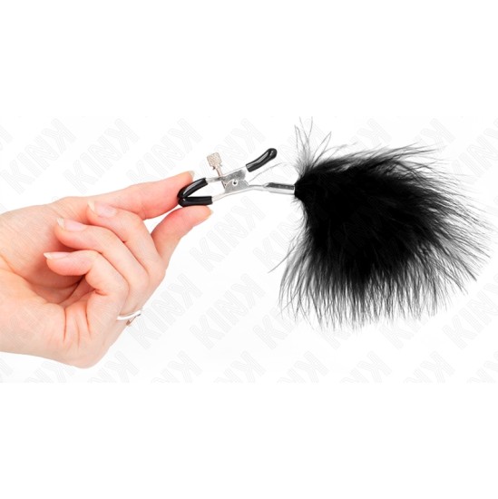 Kink Nipple Grip KINK - FEATHER NIPPLE CLAMP BLACK 7 CM