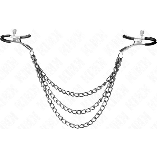 Kink Nipple Grip KINK - NIPPLE CLAMPS WITH 3 CHAINS BLACK 20/23/28 CM