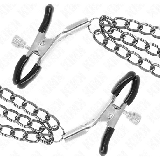 Kink Nipple Grip KINK - NIPPLE CLAMPS WITH 3 CHAINS BLACK 20/23/28 CM