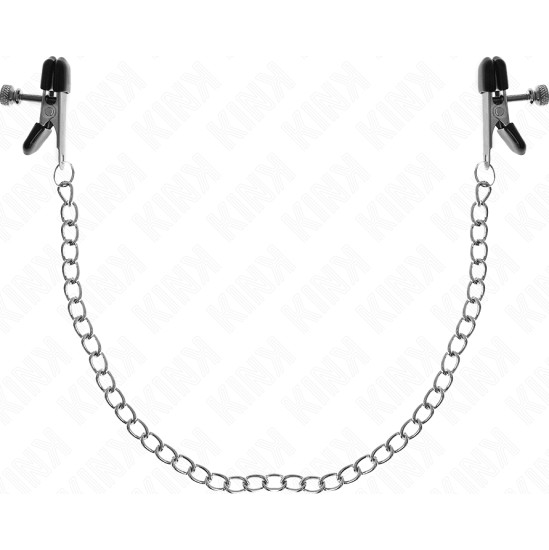 Kink Nipple Grip KINK - FLAT CHAIN NIPPLE CLAMPS SILVER 34 CM