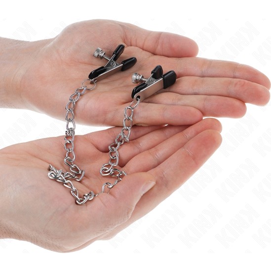 Kink Nipple Grip KINK - FLAT CHAIN NIPPLE CLAMPS SILVER 34 CM
