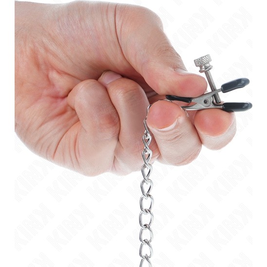 Kink Nipple Grip KINK - FLAT CHAIN NIPPLE CLAMPS SILVER 34 CM