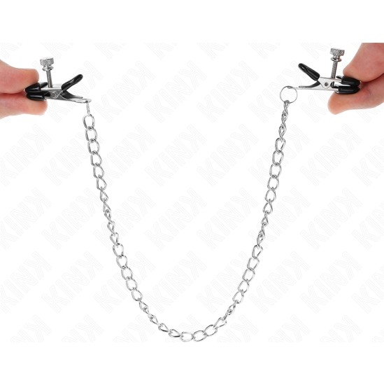 Kink Nipple Grip KINK - FLAT CHAIN NIPPLE CLAMPS SILVER 34 CM
