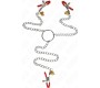 Kink Nipple Grip KINK - BELL TRIPLE NIPPLE AND CLIT CLAMPS RED WITH CHAIN 30 CM