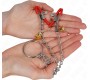 Kink Nipple Grip KINK - BELL TRIPLE NIPPLE AND CLIT CLAMPS RED WITH CHAIN 30 CM