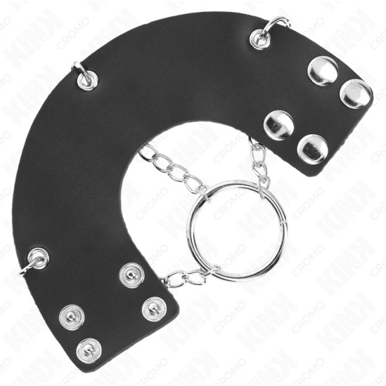 Kink Ring Power KINK - PENIS RING 4 CM CHAIN 7 CM METAL WITH LEATHER BELT