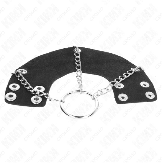 Kink Ring Power KINK - PENIS RING 4 CM CHAIN 7 CM METAL WITH LEATHER BELT