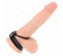 Kink Ring Power KINK - SILICONE PENIS RING 3.8 CM WITH BALL DIVIDER AND LEATHER STRAP 22 X 1.5 CM