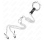 Kink Ring Power KINK - TRIPLE CHROME METAL PENIS RING 3 CM TO 4.5 CM WITH 26 CM METAL CHAIN AND NIPPLE CLIPS