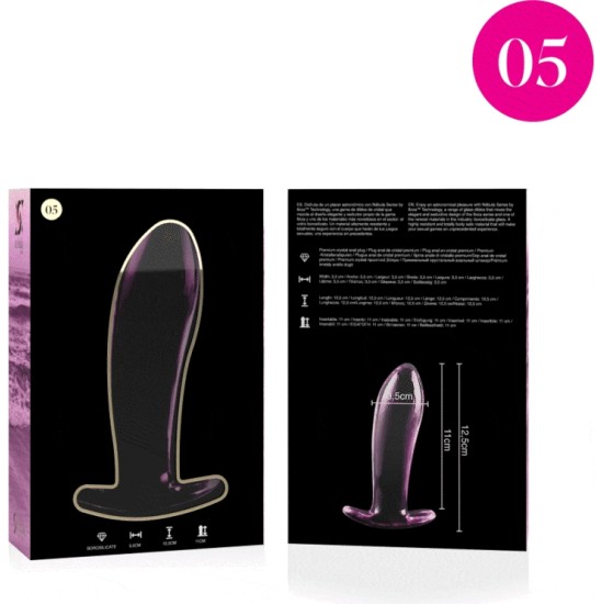 Nebula Series By Ibiza MODEL 5 ANAL PLUG BOROSILICATE GLASS PINK 12.5 CM -O- 3.5 CM