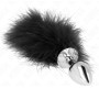 Kink Pleasure Plugs KINK - STAINLESS STEEL ANAL PLUG 11 x 7 CM WITH FEATHER 11 CM