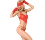 Chilirose Bodies CHILIROSE - CR 3882 SET BODYSUIT CROTCHLESS RED S/M