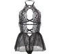 Subblime Bodies SUBBLIME - TEDDY HALTER NECK BARE BACK LACE BLACK L/XL
